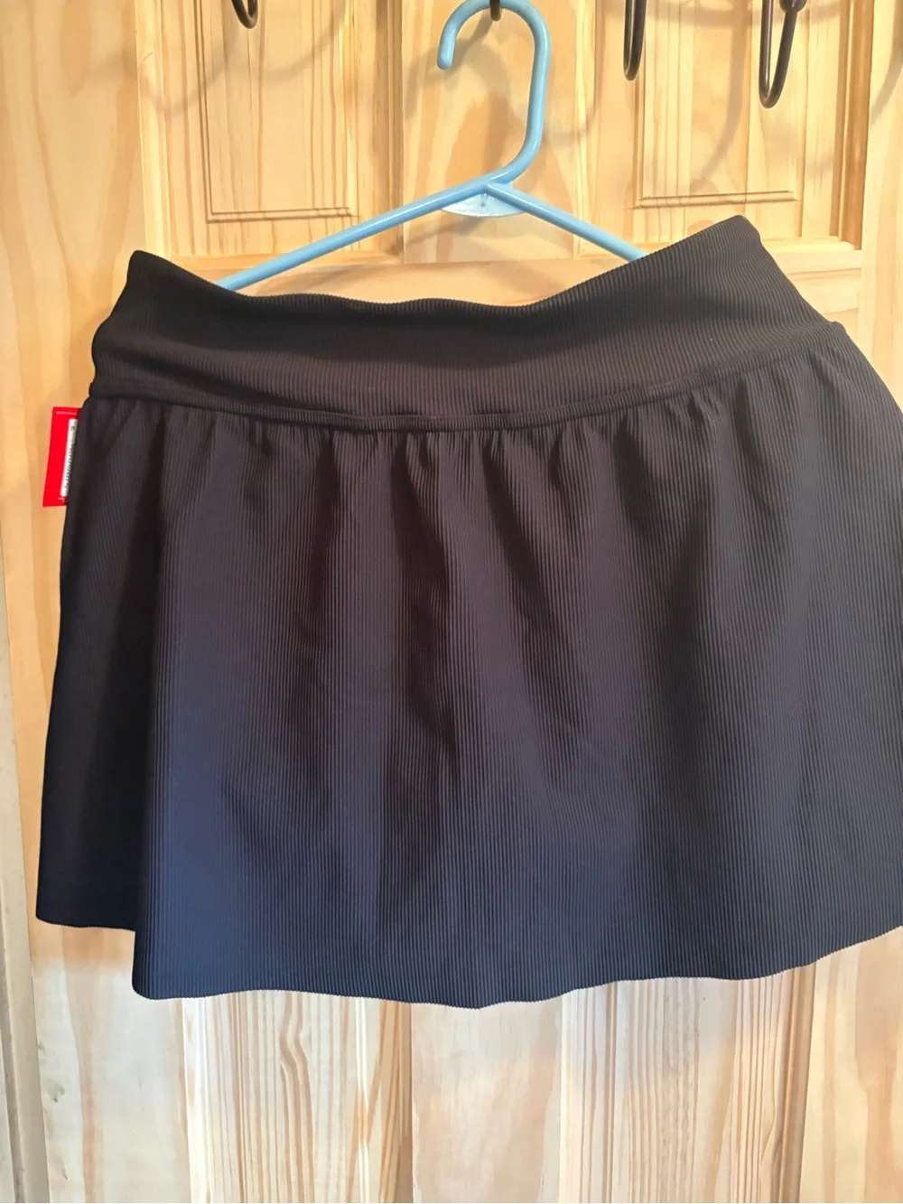 SPANX Black Mini Skirt with Ribbed Texture